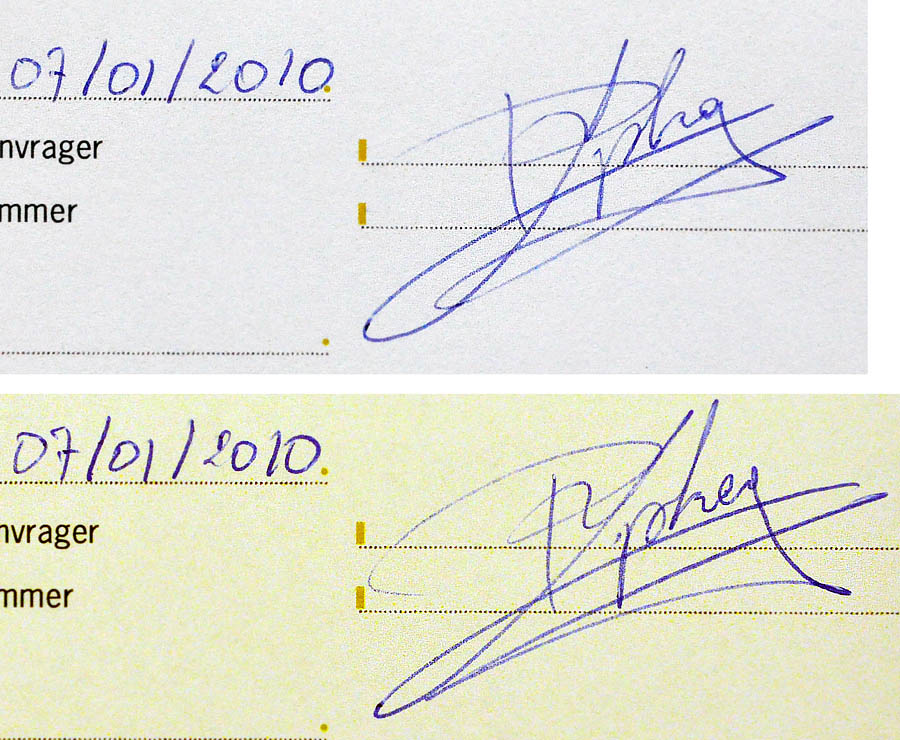 vervalste handtekening